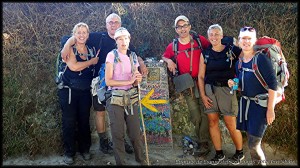 100 km stenen på Caminoen. Holdet 2013